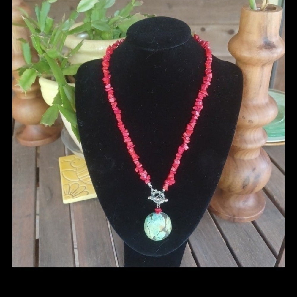 Vintage Coral and Turquoise Necklace